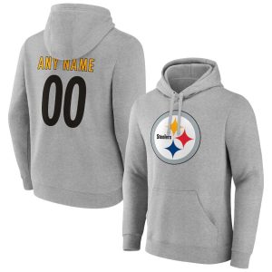 Pittsburgh Steelers Authentic Custom Pullover Hoodie – Heathered Gray