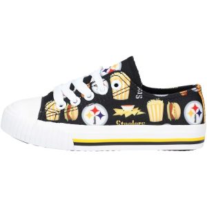 Pittsburgh Steelers Youth Low Top Canvas Sneakers