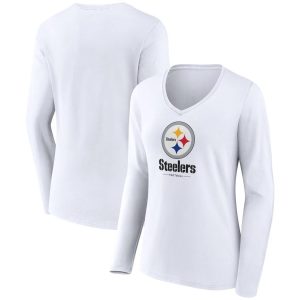 Pittsburgh Steelers Lockup Long Sleeve V-Neck T-Shirt