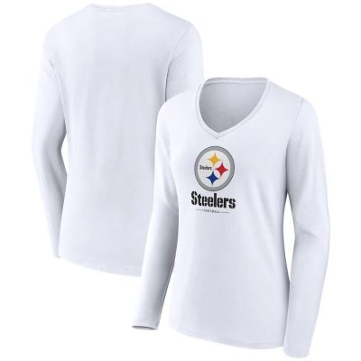 Pittsburgh Steelers Lockup Long Sleeve V-Neck T-Shirt