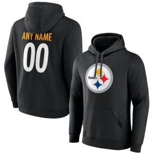 Pittsburgh Steelers Authentic Personalized Pullover Hoodie - Black